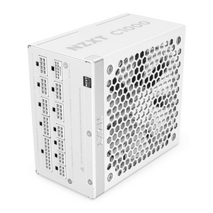 NZXT C1000 80 Plus Gold Power Supply, 1000W, Fully Modular, ATX, White, 1 Year Warranty | PA-0G2BW-UK