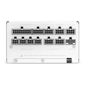 NZXT C1000 80 Plus Gold Power Supply, 1000W, Fully Modular, ATX, White, 1 Year Warranty | PA-0G2BW-UK