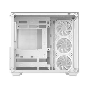 DeepCool CG530 4F WH ATX PC Case, Dual-Chamber Design With Tempered glass Side & Front Panel, 4 x 120mm(PWM+ARGB Reverse Blade) Fans, Full Size GPU Support, USB 3.2 Gen 2, White, 1 Year Warranty | R-CG530-WHADA4-G-1