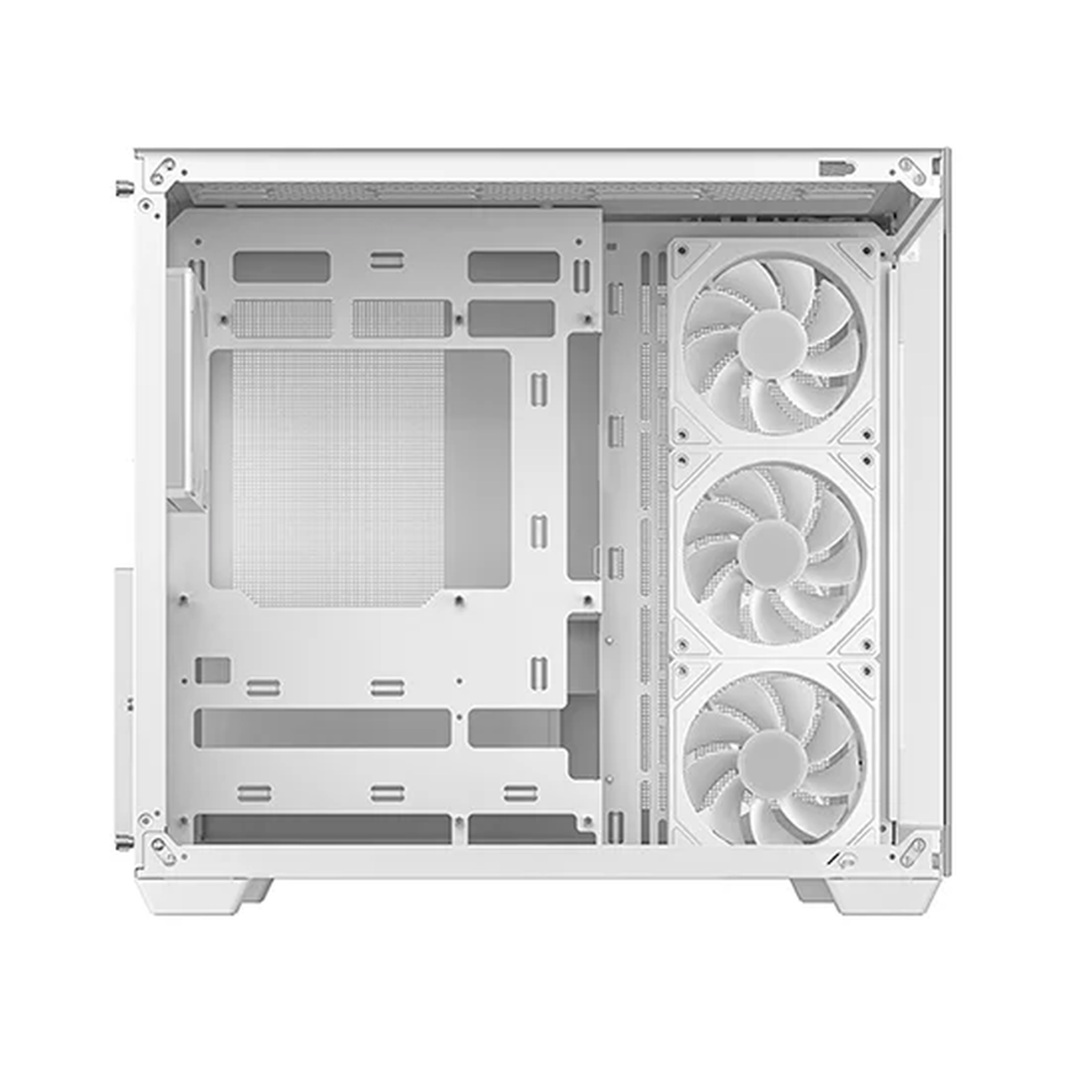 DeepCool CG530 4F WH ATX PC Case, Dual-Chamber Design With Tempered glass Side & Front Panel, 4 x 120mm(PWM+ARGB Reverse Blade) Fans, Full Size GPU Support, USB 3.2 Gen 2, White, 1 Year Warranty | R-CG530-WHADA4-G-1