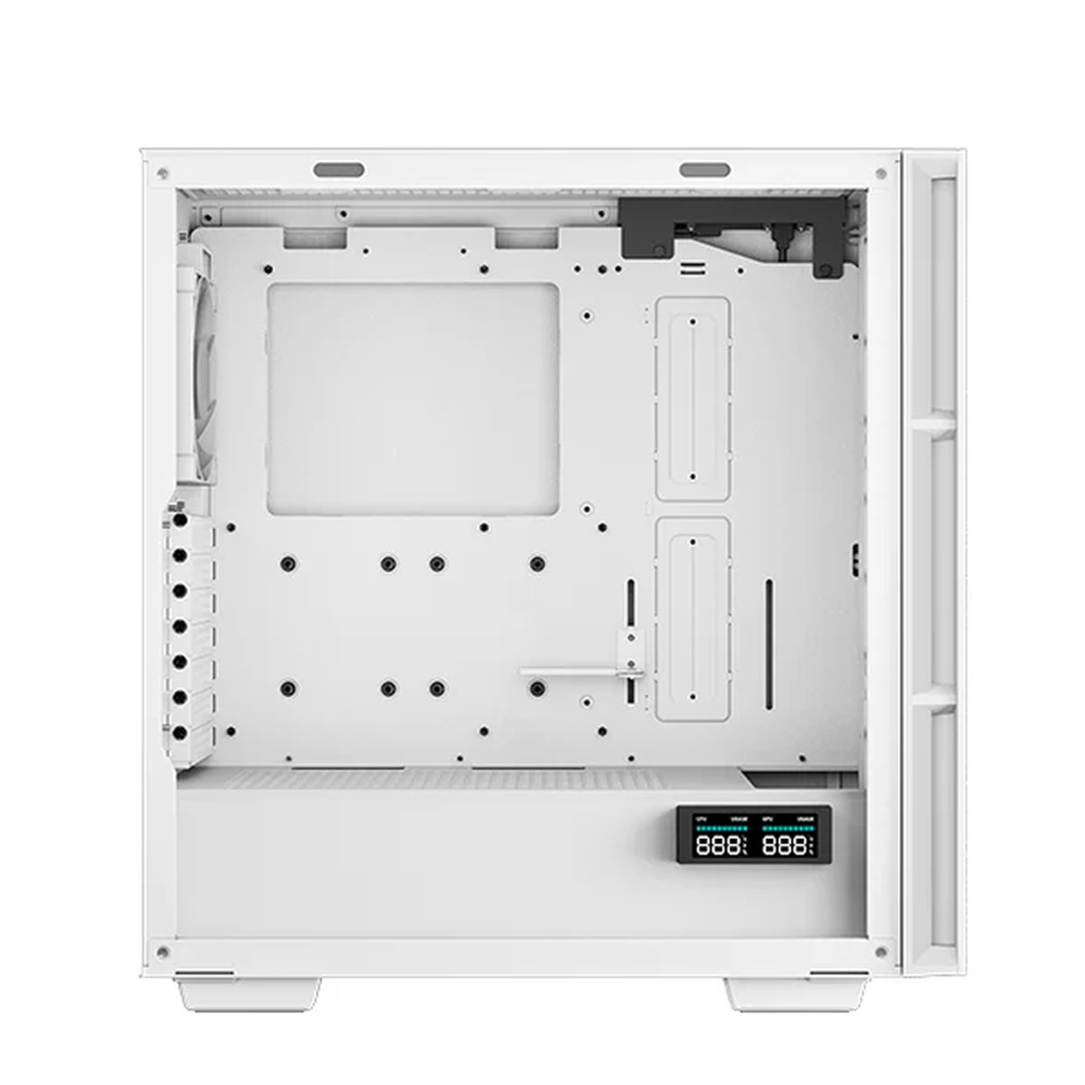 DeepCool CH560 DIGITAL Mid-Tower E-ATX PC Case, Real-Time Dual-Status Digital Display, Tempered glass Side Panel, 4 x ARGB Fans, 380mm GPU Support, USB 3.0, White, 1 Year Warranty | R-CH560-WHAPE4D-G-1