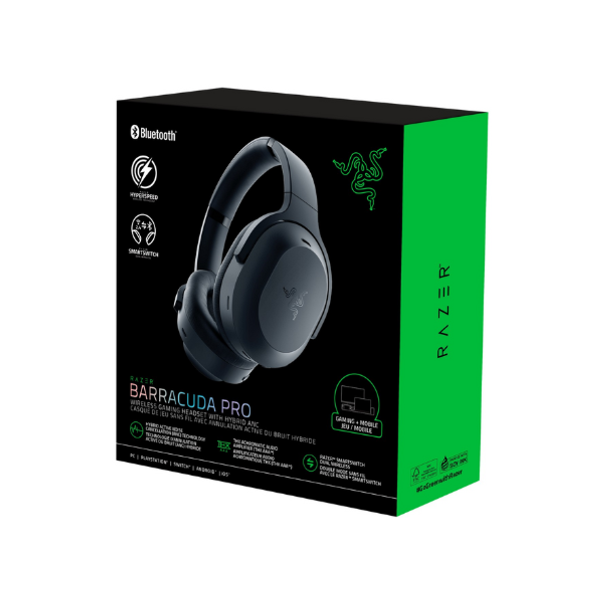 Razer Barracuda Pro Wireless Gaming Headset, Black, 1 Year Warranty | RZ04-03780100-R3M1