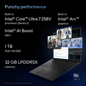 ASUS Vivobook S 14 Intel Core Ultra 7 258V Processor, 32GB RAM, 1TB SSD, 14