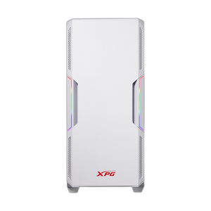XPG STARKER Mid-Tower ATX PC Case, Tempered Glass Side Panel, 2 x XPG VENTO Fans, 350mm GPU Support, USB 3.0, White, 1 Year Warranty | STARKER-WHCWW
