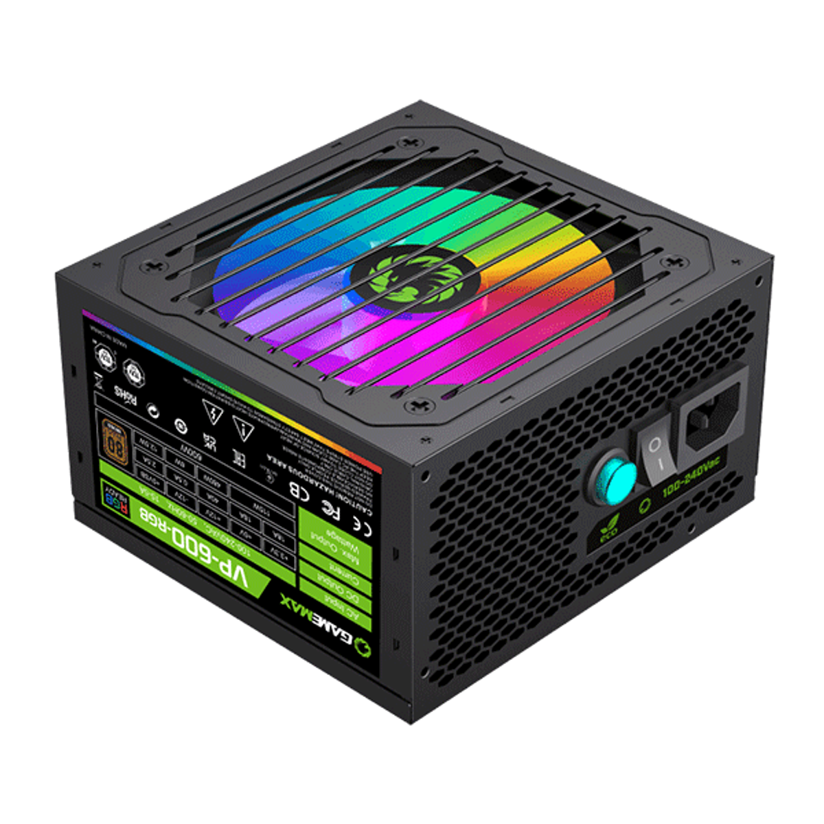 POWER SUPPLY 600W GAMEMAX VP600 RGB|VP600