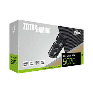 Zotac Gaming GeForce RTX 5070 Twin Edge Edition Graphics Card, GDDR7 12GB 192-bit Memory, HDMI 2.1b & DP 2.1b Outputs, PCI Express 5.0, 2512 MHz Boost Clock, 28 Gbpsâ Memory Clock, 1 Year Warranty | ZT-B50700E-10P